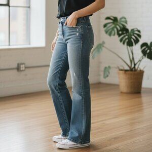 Blue 2 Jeans Women's 31 Blue Medium Wash Boot Cut Jeans